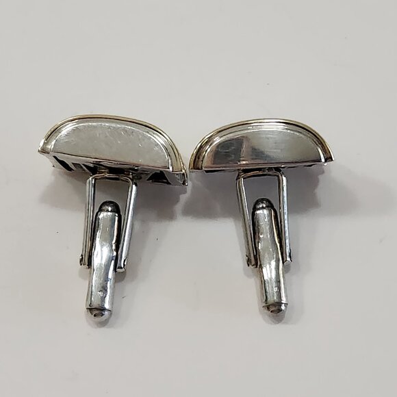 David Yurman 14K Solid Gold/Sterling Silver Cable Cigar Band Cufflinks - Picture 7 of 10